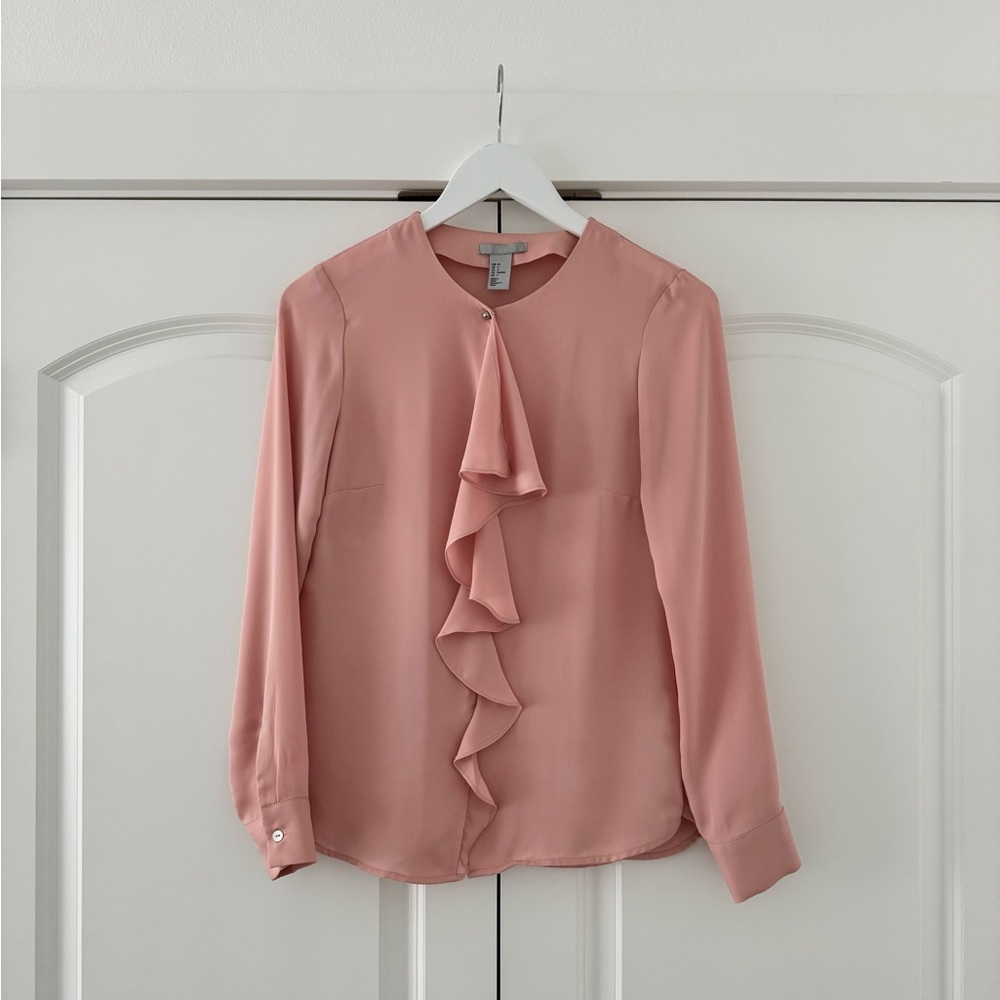 H&M Pink Ruffle Blouse